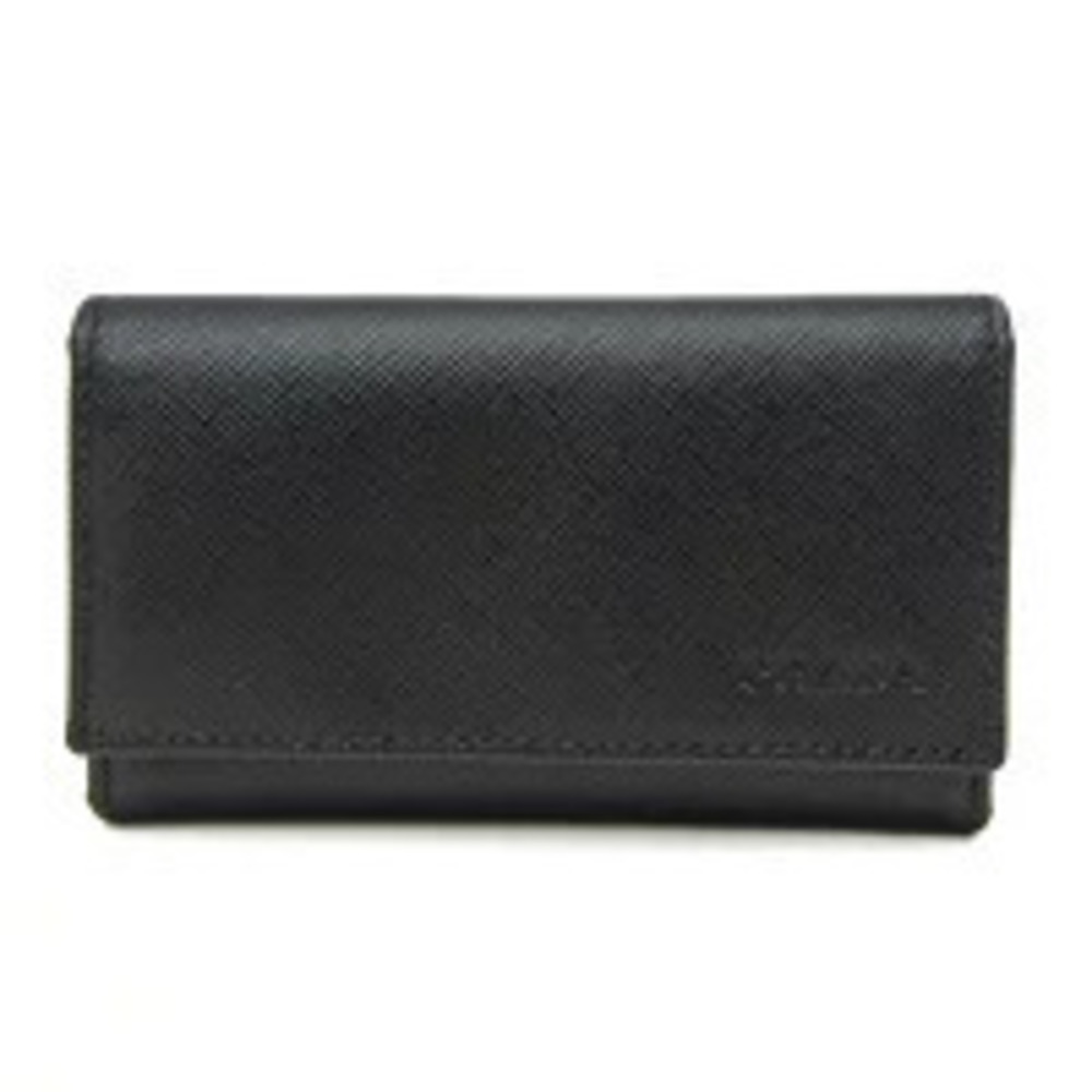 Prada Saffiano Leather Key Case Black